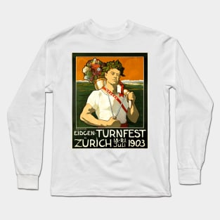 Vintage Poster: 1903 Eidgen Turnfest (Gymnastics Festival), Zurich, Switzerland Long Sleeve T-Shirt